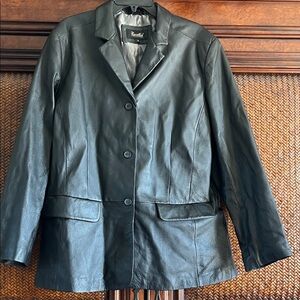 Men's Black Leather Performance Jacket
